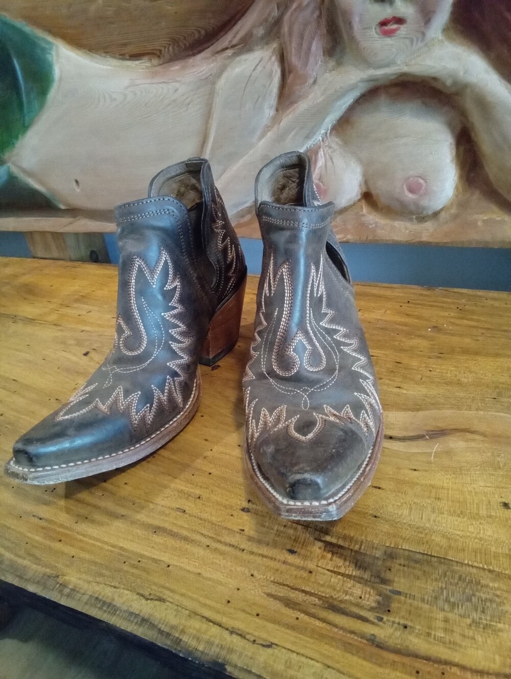 Ariat Dixxon Western Bootie Sz8 10027282 Full Grain Leather Hand Crafted Mexico